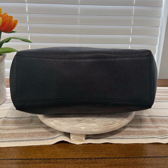 COACH TURNLOCK CHAIN TOTE Black Pebbled Leather Shoulder Bag Work Travel Casual - Picture 10 of 16